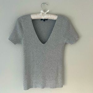 || 21 MAIN || RIBBED V-NECK ||  RIBBED TOP ||